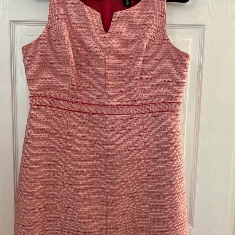 White House Black Market pink tweed dress!